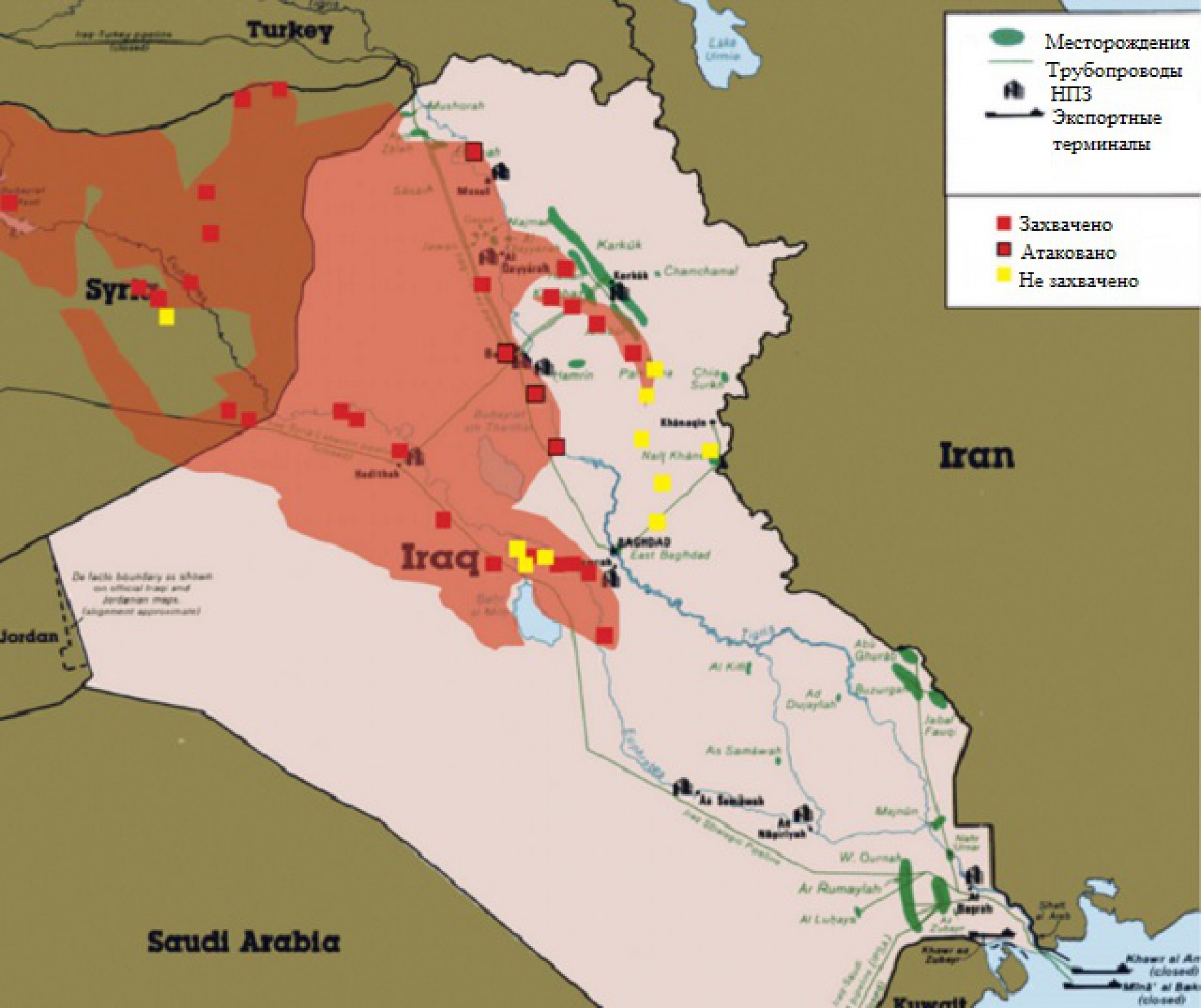 карта ирака