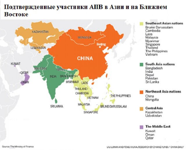 Россия и 43 страны готовы работать с китайским AIIB Распечатать