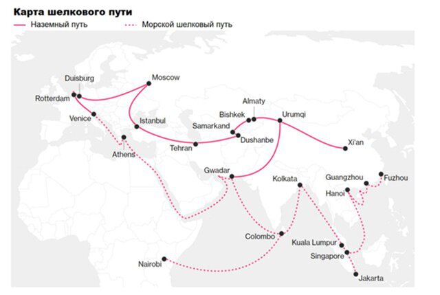 Карта нового шелкового пути 2018 Карта нового шелкового пути 2018
