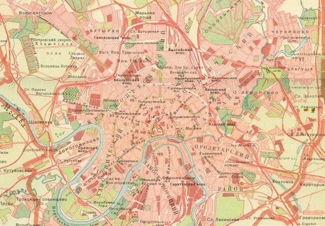 Карта москвы в 1950